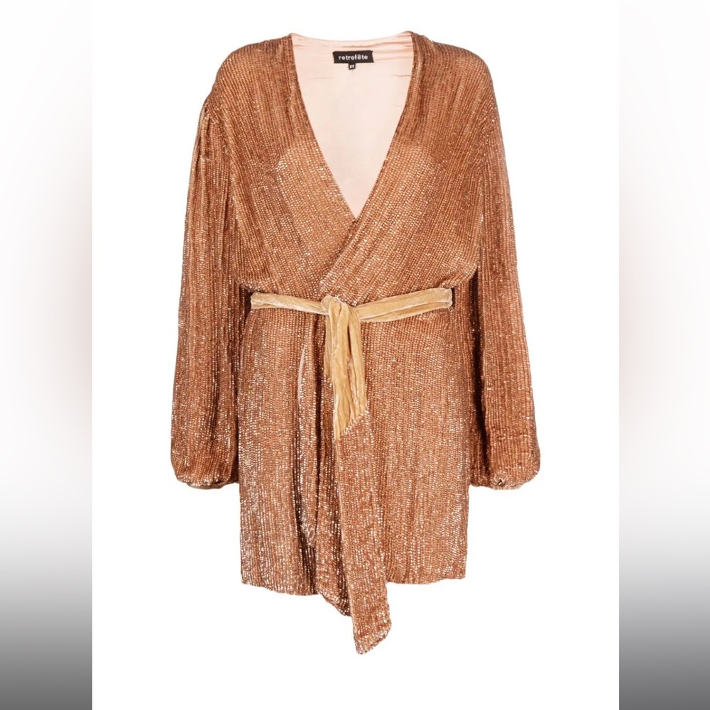 Gabrielle sequin long-sleeve minidress